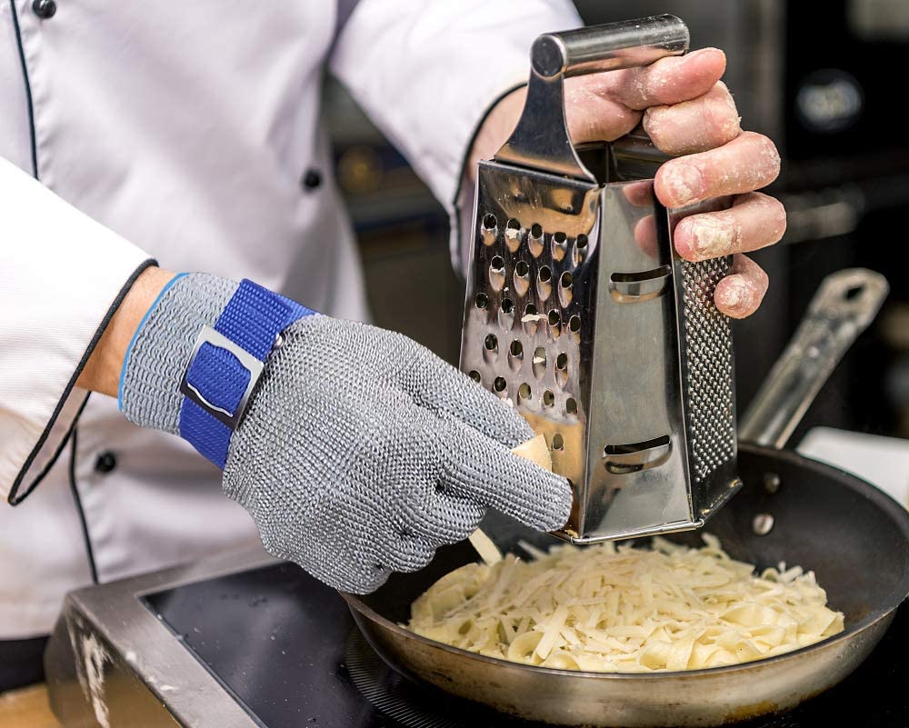 🧤 ¡50% DESCUENTO AHORA! 🥩 Guante de malla de acero inoxidable – Nivel de resistencia al corte A9 máximo – Ideal para carniceros y chefs – ¡adiós a los accidentes con cuchillos! 🔪🚫