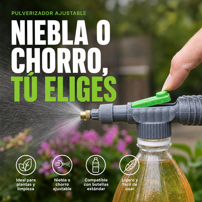 Pulverizador manual para botellas con boquilla regulable