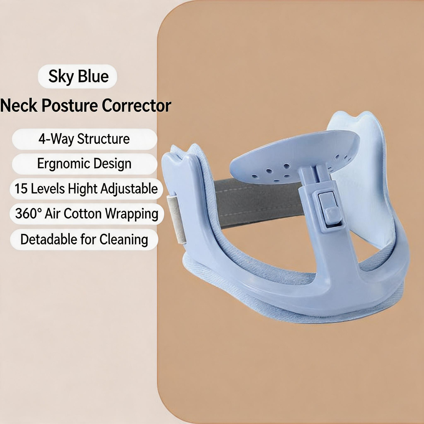 ✨ Collar cervical ajustable, ligero y cómodo para adultos y niños
