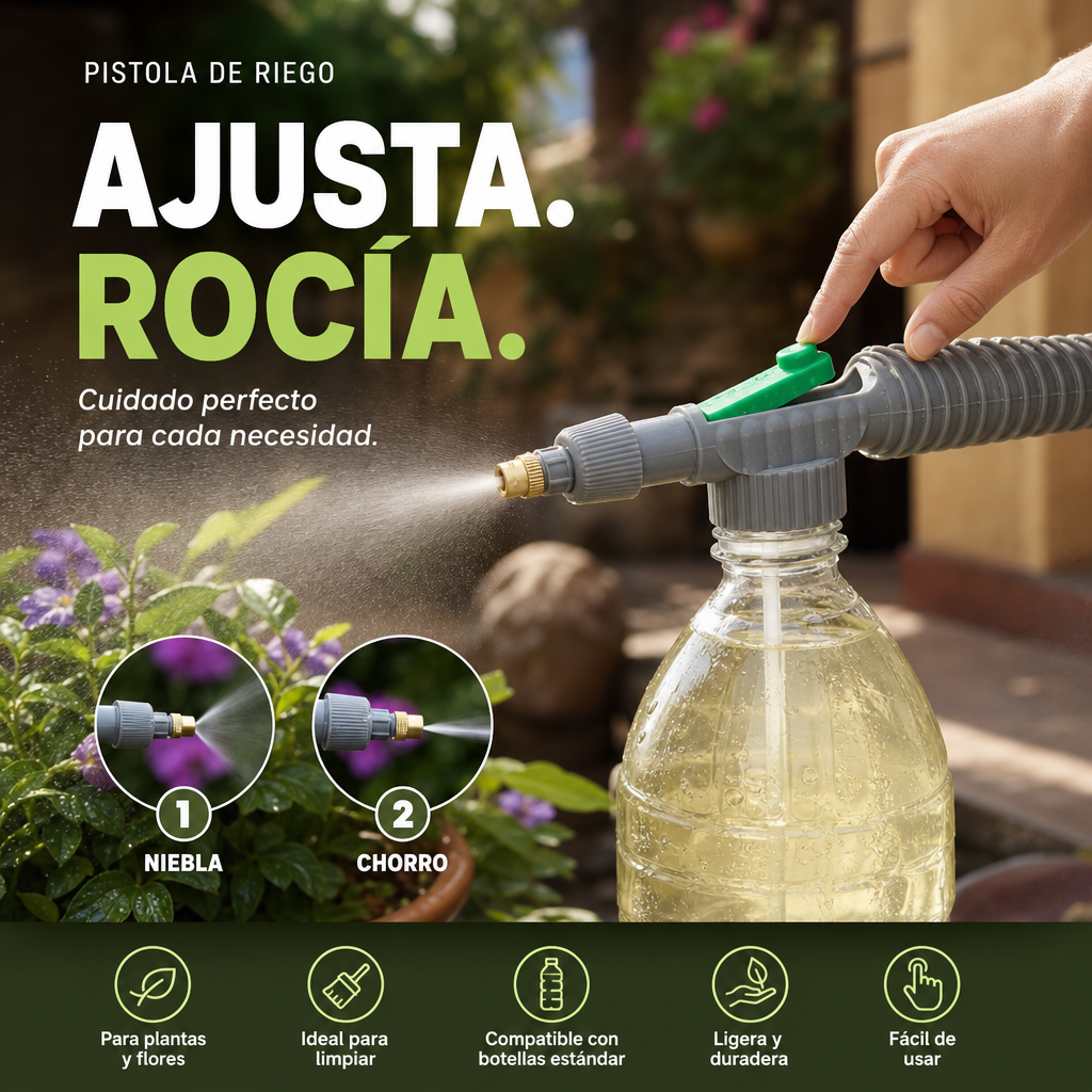 Pulverizador manual para botellas con boquilla regulable
