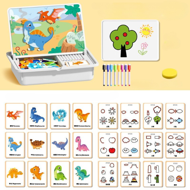 Puzzles magnéticos para vestir caras Juego de viaje Juguete educativo doble cara para preescolares - Envío gratuito