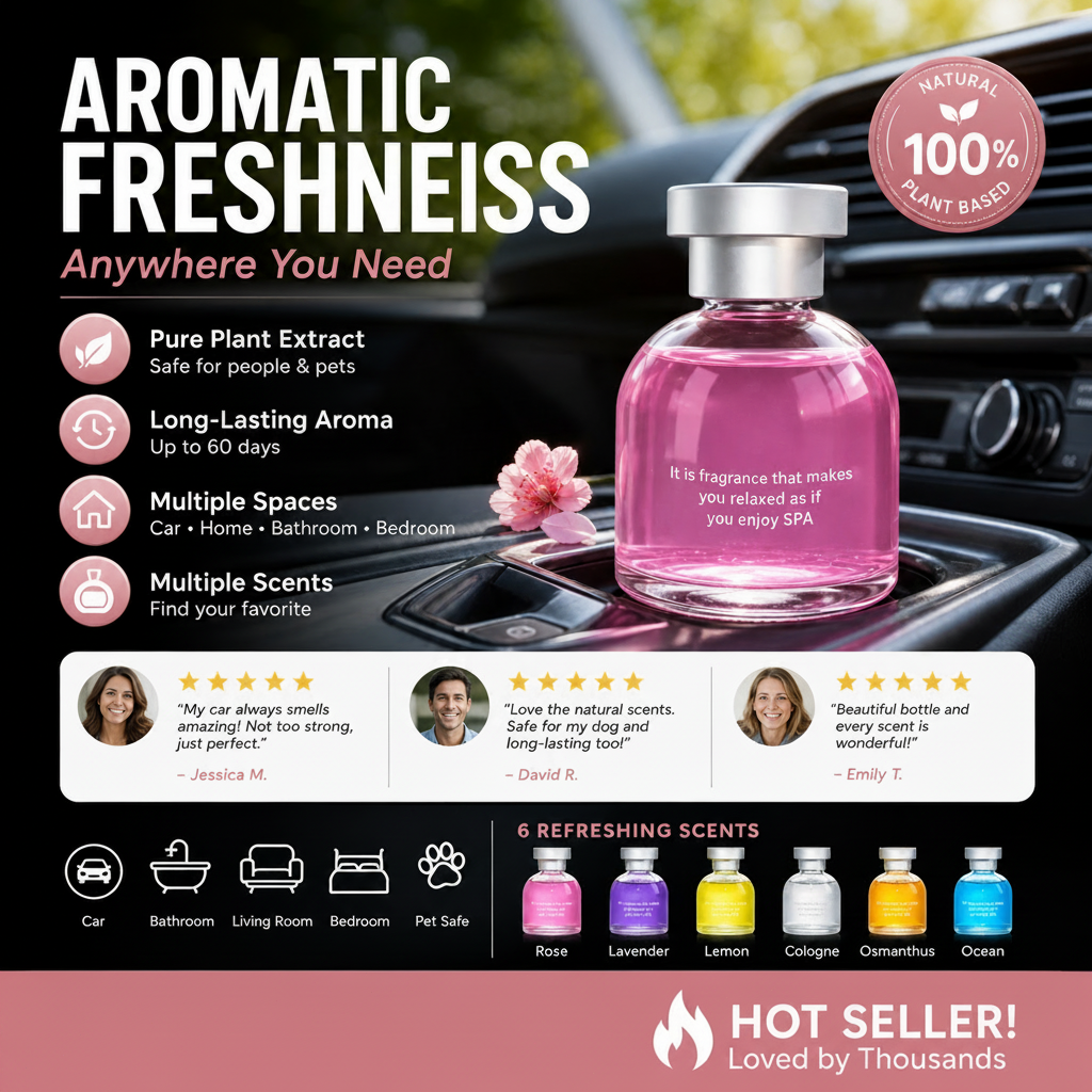 ✨️✨️¡Increíble 50% de descuento!🌿Compra 1, obtén 1 gratis🌺Fragancia premium para un aire fresco！🚗Perfume para coche de larga duración
