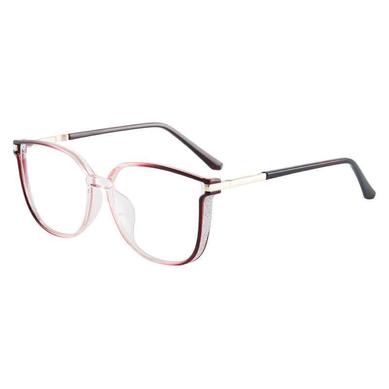 Gafas antirrayos HD con montura grande de moda para mujer