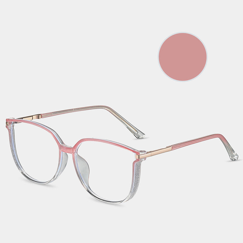Gafas antirrayos HD con montura grande de moda para mujer