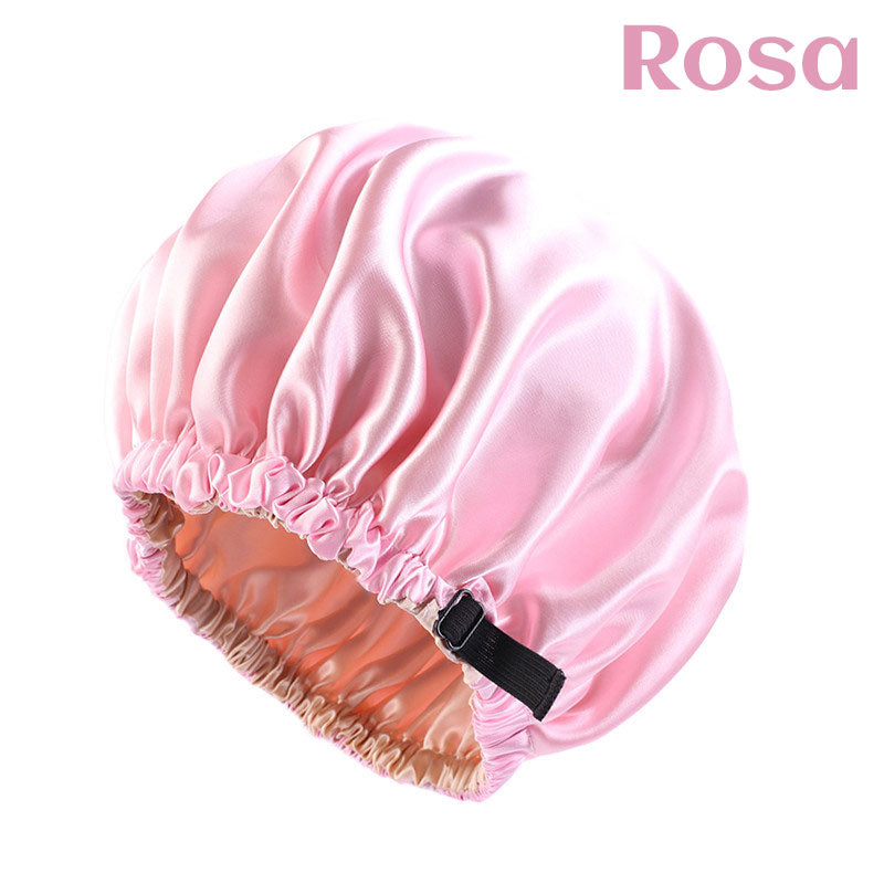 [Mejor Regalo] Gorro De Satén De Doble Capa Para Maquillaje Y Dormir De Mujer