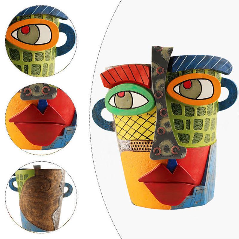 Maceta de Rostro de Belleza Abstracta Única