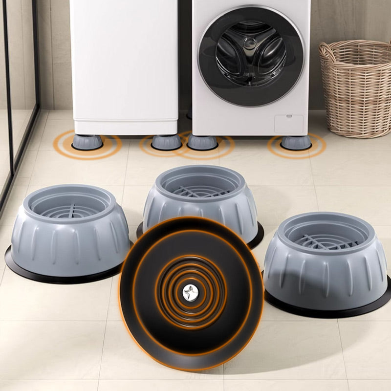 🧺🔇 Soporte Antivibraciones para Lavadora con 4 Almohadillas de Goma ✨ 🛡️ Reduce vibraciones y ruido | 🧼 Protege el piso | ⚙️ Alta resistencia y estabilidad | 🏠 Hogar más silencioso