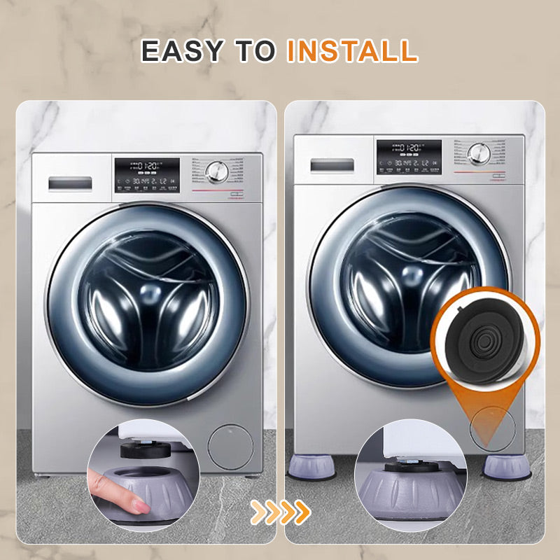 🧺🔇 Soporte Antivibraciones para Lavadora con 4 Almohadillas de Goma ✨ 🛡️ Reduce vibraciones y ruido | 🧼 Protege el piso | ⚙️ Alta resistencia y estabilidad | 🏠 Hogar más silencioso