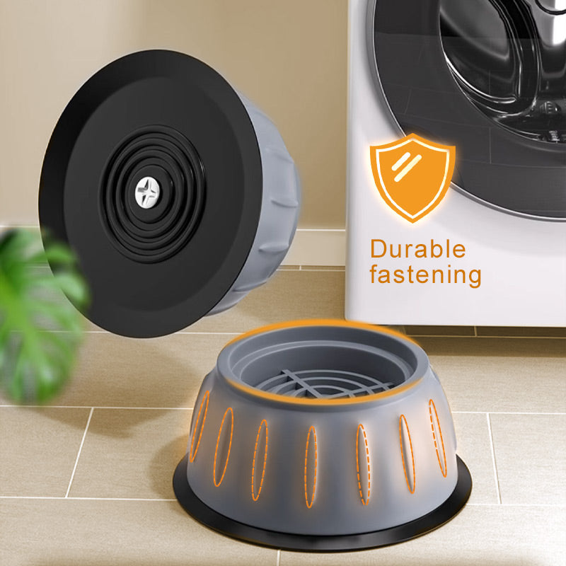 🧺🔇 Soporte Antivibraciones para Lavadora con 4 Almohadillas de Goma ✨ 🛡️ Reduce vibraciones y ruido | 🧼 Protege el piso | ⚙️ Alta resistencia y estabilidad | 🏠 Hogar más silencioso