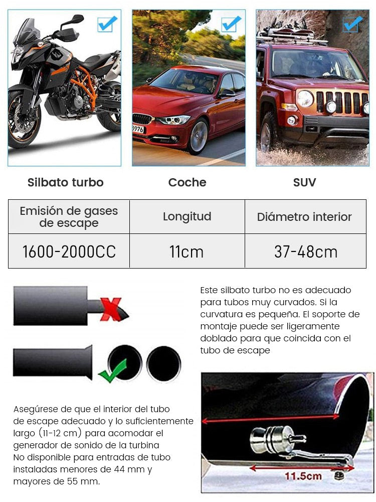 🚗 Tubo de Escape Deportivo ROAR MAKER – ¡Potencia y Sonido Inigualables! 🏍️