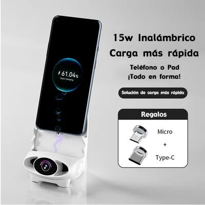 Mini silla inalámbrica de carga rápida multifuncional soporte de teléfono