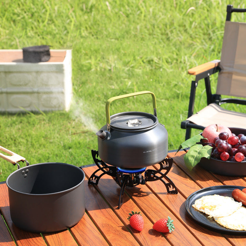 Camping Portátil Plegable Mini Cortaviento Outdoor Split Pequeña Estufa de Gas Cassette Fierce Stove