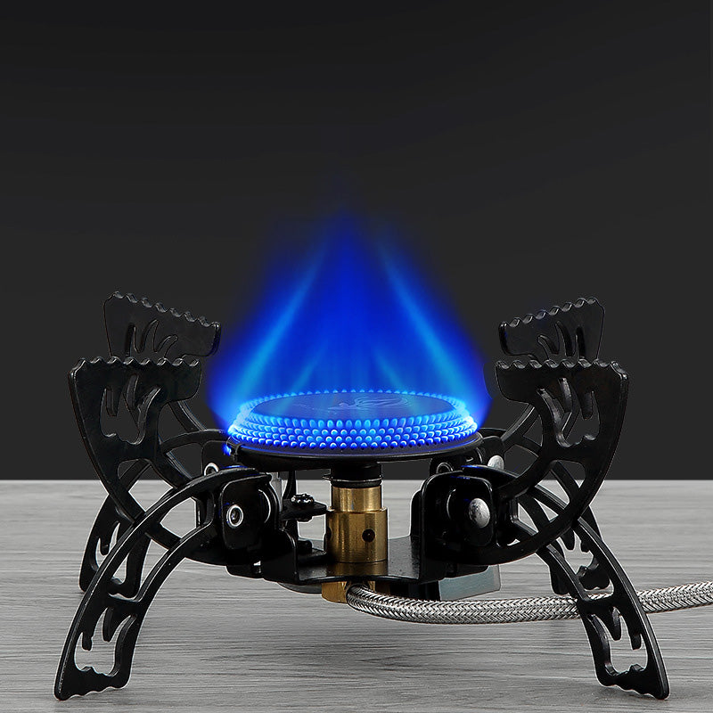 Camping Portátil Plegable Mini Cortaviento Outdoor Split Pequeña Estufa de Gas Cassette Fierce Stove