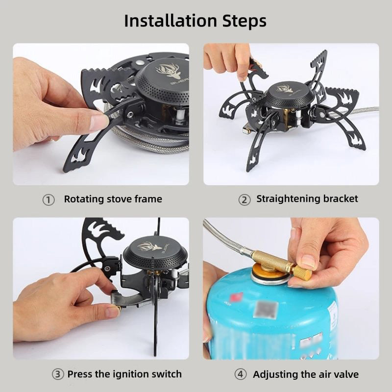 Camping Portátil Plegable Mini Cortaviento Outdoor Split Pequeña Estufa de Gas Cassette Fierce Stove