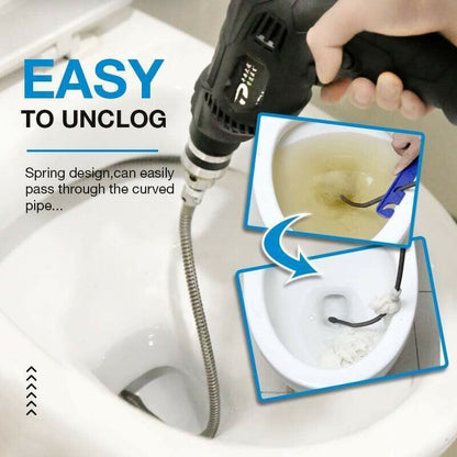 🚽 Resorte desatascador eléctrico de tuberías – Gran potencia, cable flexible y fácil de usar 🛠️