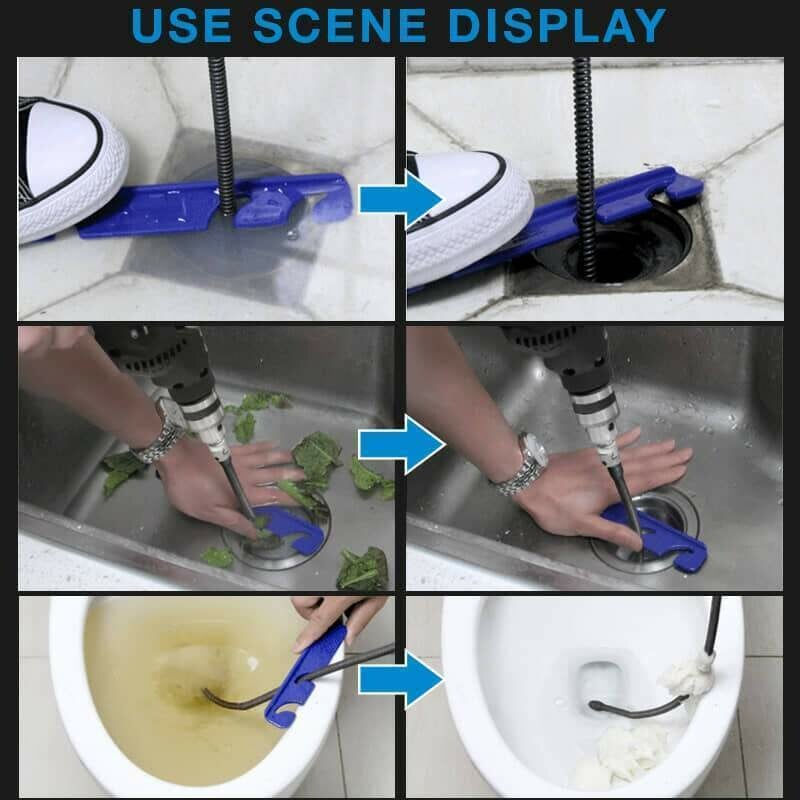 🚽 Resorte desatascador eléctrico de tuberías – Gran potencia, cable flexible y fácil de usar 🛠️