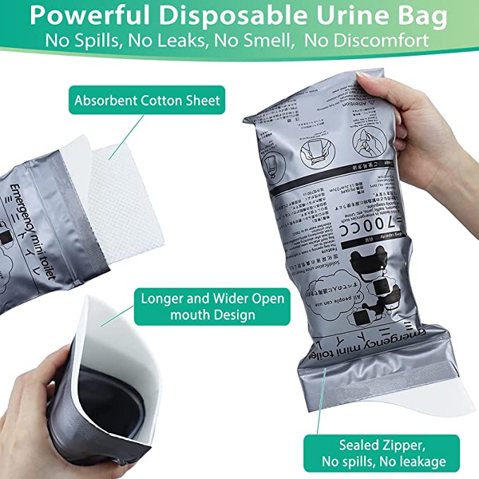 🥳GRAN OFERTA 2026🥳💞¡+50 MIL VENDIDAS!🚐🏕️ ¡50% DESCUENTO! Bolsas de orina portátiles 700ML. ¡Sin problemas de baño en ruta! Antifugas, neutralizan olores. Ideal para viajes, camping y emergencias. Discretas e higiénicas. 🛣️🧻