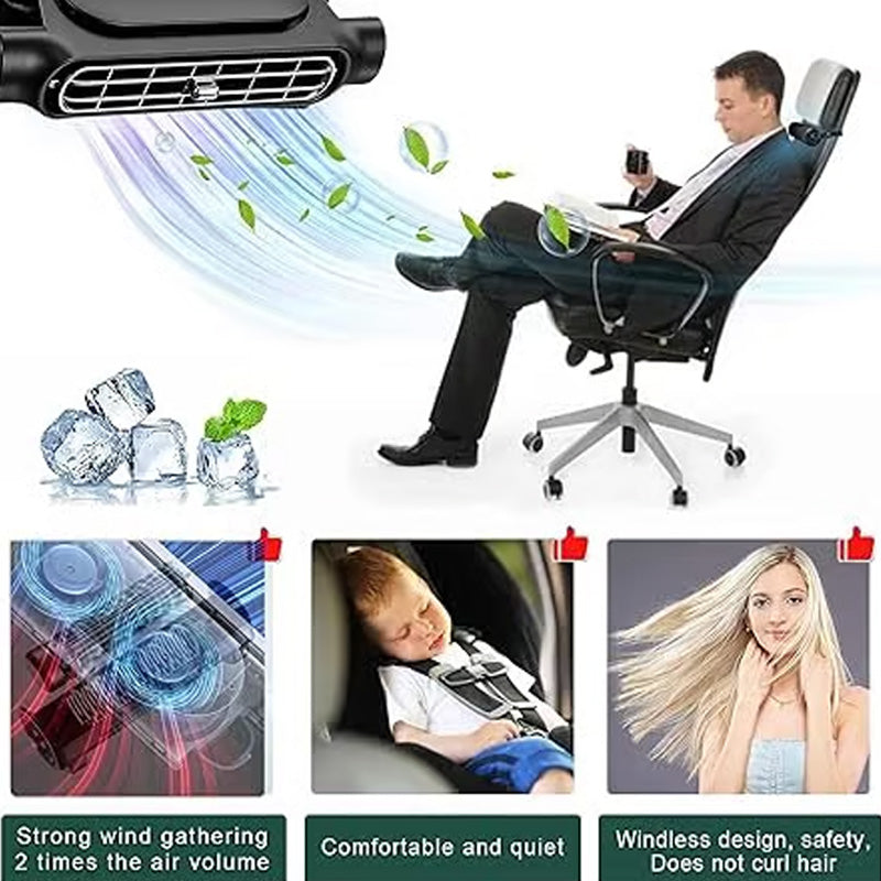 Ventilador de refrigeración para el reposacabezas del coche con conexión USB y 3 velocidades