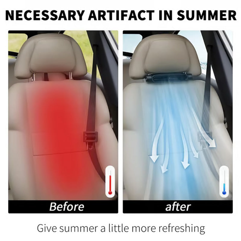Ventilador de refrigeración para el reposacabezas del coche con conexión USB y 3 velocidades