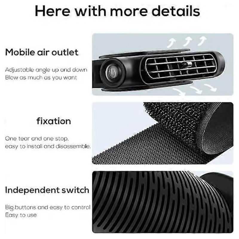 Ventilador de refrigeración para el reposacabezas del coche con conexión USB y 3 velocidades