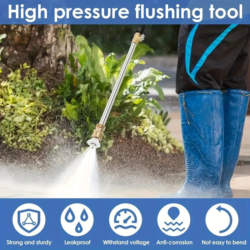 Pistola de agua a alta presión con 3 boquillas intercambiables - aleación de aluminio resistente