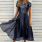🎀 Vestido elegante de cuello redondo para mujer 🌸 Vestido básico para look femenino delicado