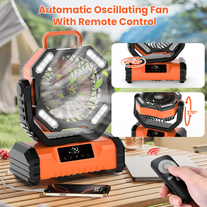 Ventilador oscilante portátil con mando a distancia
