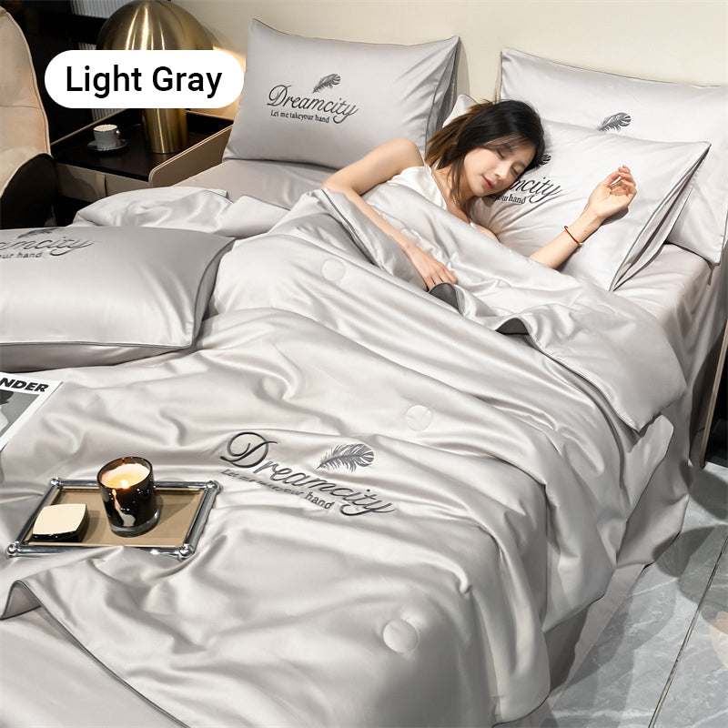 ✨Nuevo juego de ropa de cama de cuatro piezas, lavable y fresco, modelo 2026👑