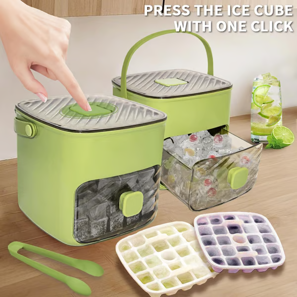 🔥¡Nueva oferta relámpago!❤️‍🔥 Máquina de Hielo Portátil con Tapa y Caja de Almacenamiento