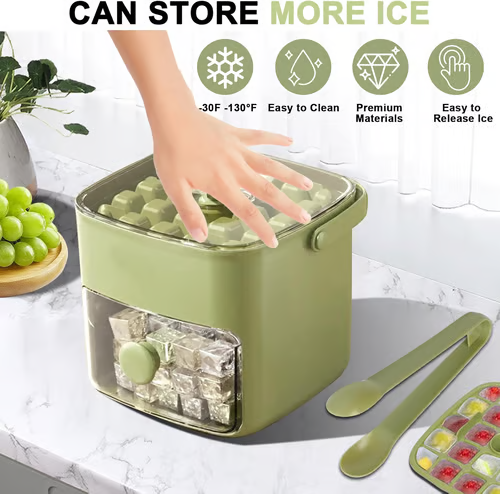🔥¡Nueva oferta relámpago!❤️‍🔥 Máquina de Hielo Portátil con Tapa y Caja de Almacenamiento