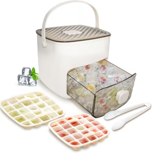 🔥¡Nueva oferta relámpago!❤️‍🔥 Máquina de Hielo Portátil con Tapa y Caja de Almacenamiento