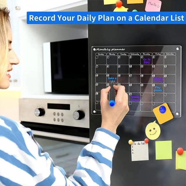 📆 Planificador magnético de horario para nevera 【Reutilizable de forma permanente】