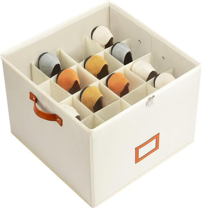 ⏰🔥 ¡OFERTA DEL 50% POR TIEMPO LIMITADO! 👟 Caja organizadora de zapatos de tela – Plegable, gran capacidad, a prueba de polvo y transpirable para armarios y dormitorios 🧺✨