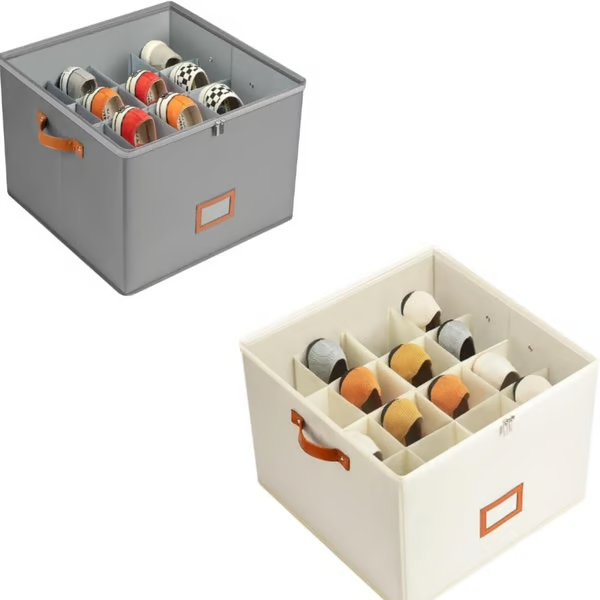 ⏰🔥 ¡OFERTA DEL 50% POR TIEMPO LIMITADO! 👟 Caja organizadora de zapatos de tela – Plegable, gran capacidad, a prueba de polvo y transpirable para armarios y dormitorios 🧺✨