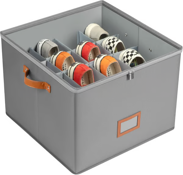 ⏰🔥 ¡OFERTA DEL 50% POR TIEMPO LIMITADO! 👟 Caja organizadora de zapatos de tela – Plegable, gran capacidad, a prueba de polvo y transpirable para armarios y dormitorios 🧺✨