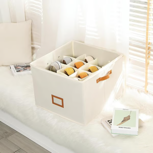 ⏰🔥 ¡OFERTA DEL 50% POR TIEMPO LIMITADO! 👟 Caja organizadora de zapatos de tela – Plegable, gran capacidad, a prueba de polvo y transpirable para armarios y dormitorios 🧺✨