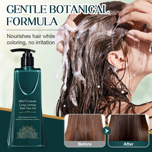 Crema de tinte para el cabello a base de plantas para cubrir las canas