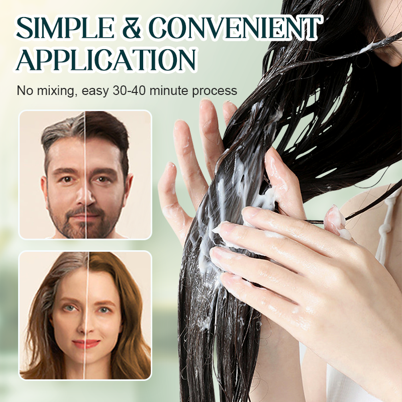 Crema de tinte para el cabello a base de plantas para cubrir las canas