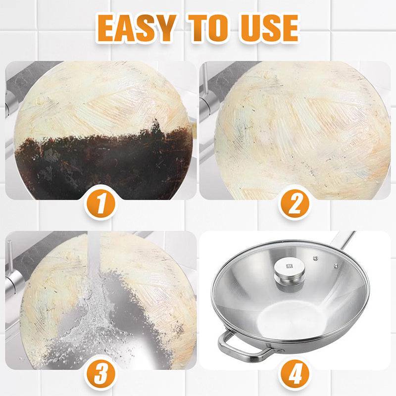 🔥 Removedor en pasta para utensilios de cocina quemados – limpieza profunda para ollas/sartenes sin rayones, elimina grasa y carbonización en 5 minutos 🧽✨