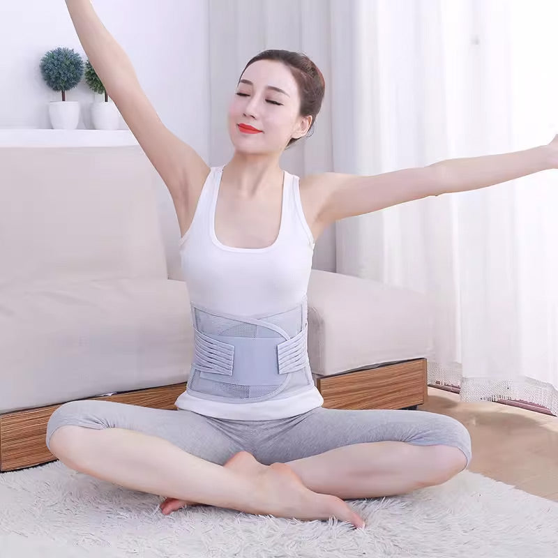 Protector de cintura con placa de acero transpirable y malla prensada con calo