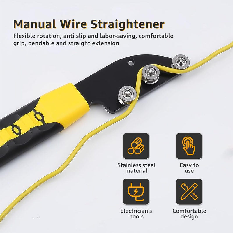 🔥50% DESCUENTO EN OFERTA🔥Enderezador de cables manual – Rodillos de rodado suave, ayuda a enderezar cables y alambres, herramienta manual resistente 🔧