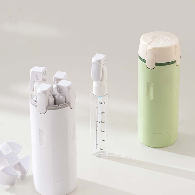 📢📢¡50 % de descuento! 🧳Botellas dispensadoras recargables 4 en 1 para viajes – Compactas, herméticas y súper prácticas ✈️🧴