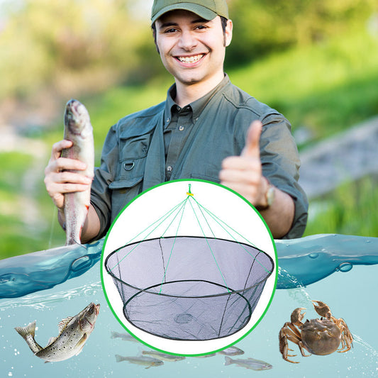 🎣Red de pesca portátil plegable con cuerda para lanzar a mano