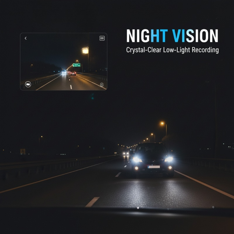 Cámara para salpicadero HD 1080P con Wi-Fi y visión nocturna