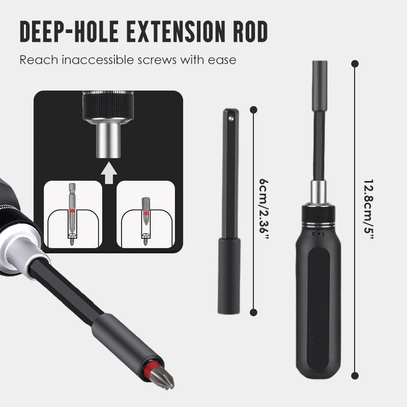 Kit de destornilladores de trinquete multifunción y puntas