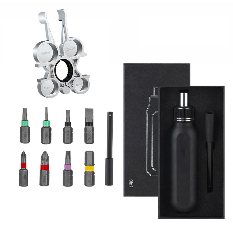 Kit de destornilladores de trinquete multifunción y puntas