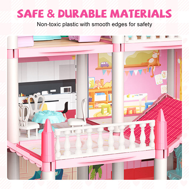 🎁 Oferta de Año Nuevo 50% DESCUENTO 💖 Casa de muñecas castillo de princesa luminosa para armar