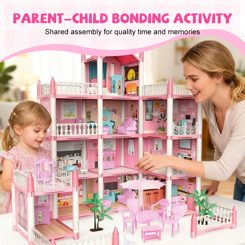 🎁 Oferta de Año Nuevo 50% DESCUENTO 💖 Casa de muñecas castillo de princesa luminosa para armar