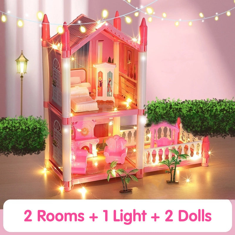🎁 Oferta de Año Nuevo 50% DESCUENTO 💖 Casa de muñecas castillo de princesa luminosa para armar