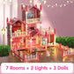 🎁 Oferta de Año Nuevo 50% DESCUENTO 💖 Casa de muñecas castillo de princesa luminosa para armar